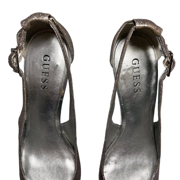 Guess Pink Glitter Platform High Heel Stiletto Shoes - Picture 7 of 13